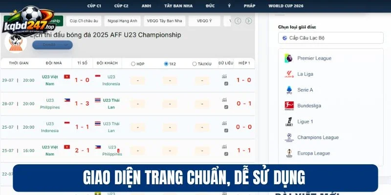 KQBĐ Chính Thức - Cách Phát Hiện Trang Thật Giả Cực Nhanh 2 Giao diện trang chuẩn dễ sử dụng