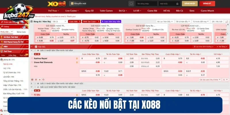 Xo88 - Nhà Cái Cá Độ Thể Thao Uy Tín Hàng Đầu Hiện Nay 4 Các kèo nổi bật tại Xo88
