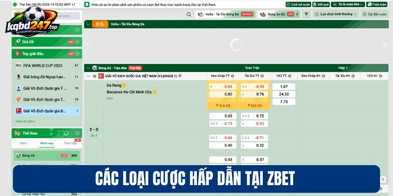 Zbet - Sân Chơi Cá Cược Uy Tín, Nhận Thưởng Lớn Cực Đỉnh 4 Các loại cược hấp dẫn tại zbet