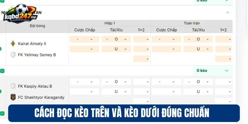 Cách đọc kèo trên và kèo dưới đúng chuẩn 