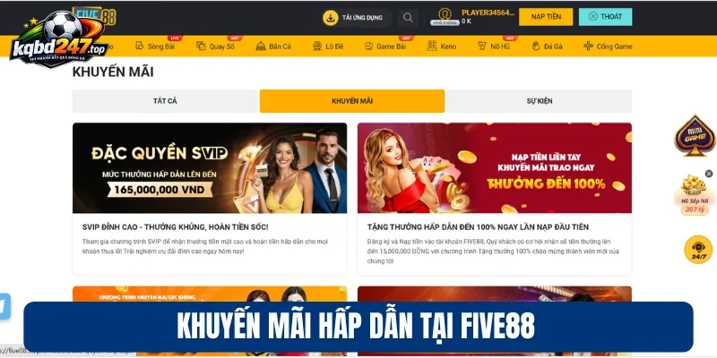 Five88 - Nhà Cái Đẳng Cấp, Bùng Nổ Trải Nghiệm Mỗi Ngày 3 Khuyến mãi hấp dẫn tại Five88