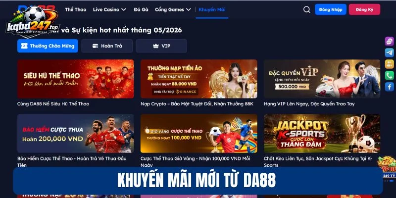 Da88 - Review Nhà Cái Bóng Đá Kèo Đa Dạng, Rút Tiền Nhanh 3 Khuyến mãi mới từ Da88