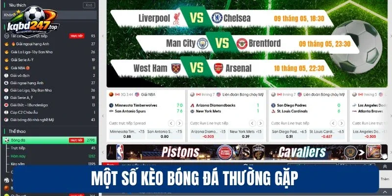 Debet - Sân Chơi Cá Cược Bóng Đá Đẳng Cấp, Tỷ Lệ Kèo Chuẩn 4 Một số kèo bóng đá thường gặp