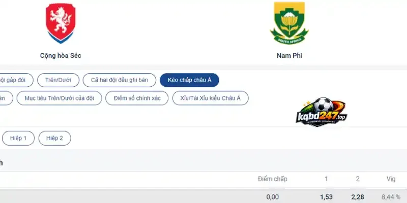 Soi kèo chấp Châu Á Séc vs Nam Phi 18/06/2026